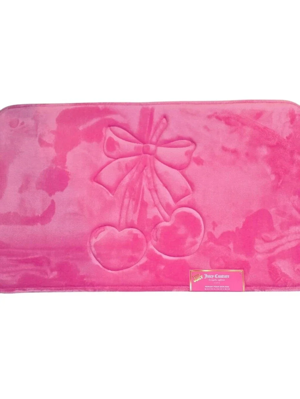 Juicy Couture Home Heart Cherry Embossed Plush Bath Rug- LG